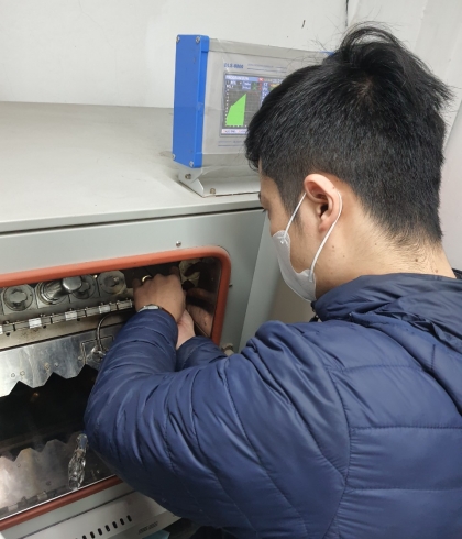 Check and repair IR infrared dyeing machine at Hansung Haram Hung Yen company